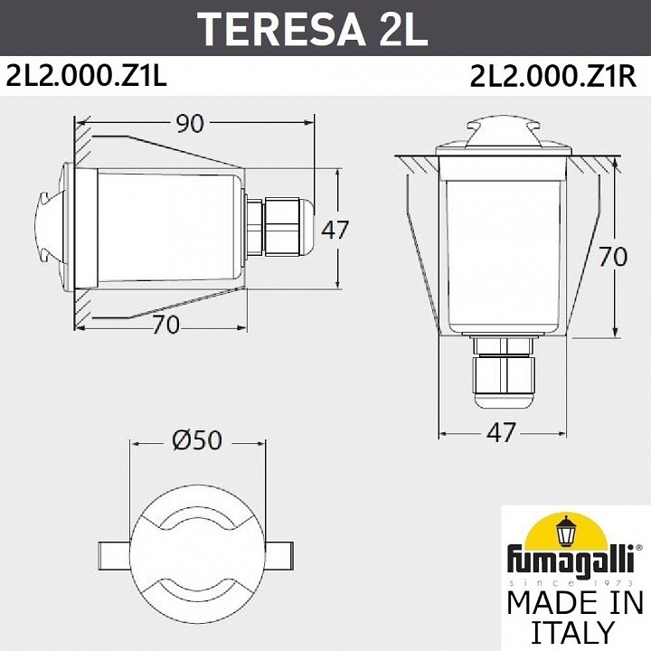Встраиваемый в дорогу светильник fumagalli teresa 2l2.000.000.lxz1l