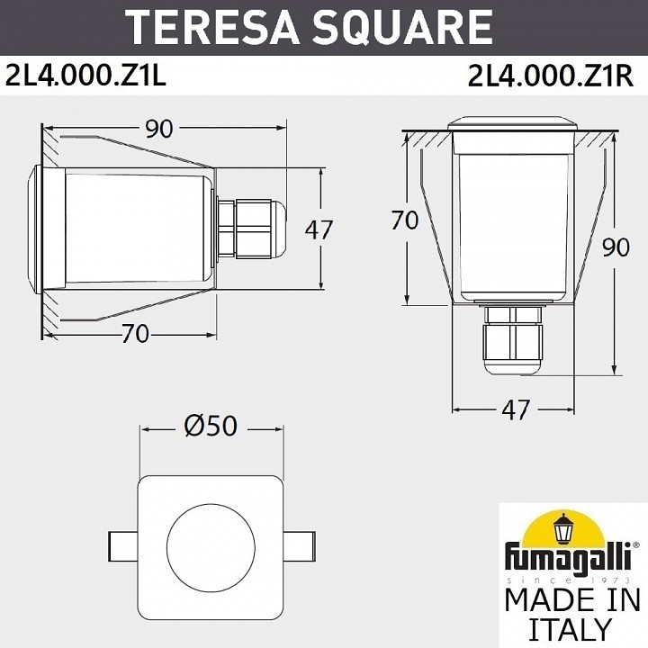 Встраиваемый в дорогу светильник fumagalli teresa 2l4.000.000.lxz1l