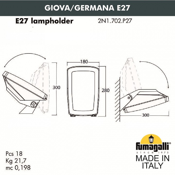 Светильник на штанге fumagalli germana 2n1.702.000.lyf1r