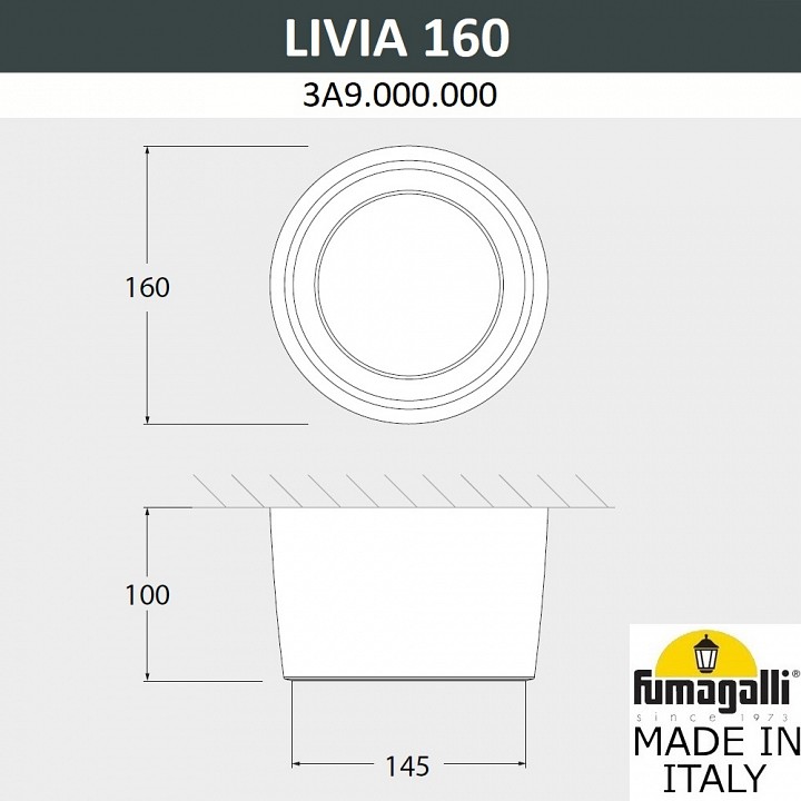 Накладной светильник fumagalli livia 160 3a9.000.000.wxd1l
