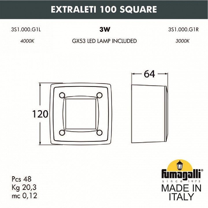 Накладной светильник fumagalli leti 3s1.000.000.lyg1l
