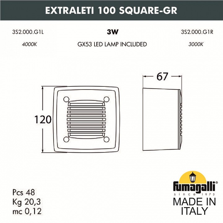 Накладной светильник fumagalli leti 3s2.000.000.wyg1l