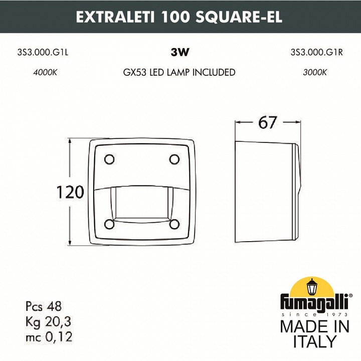 Накладной светильник fumagalli leti 3s3.000.000.wyg1l