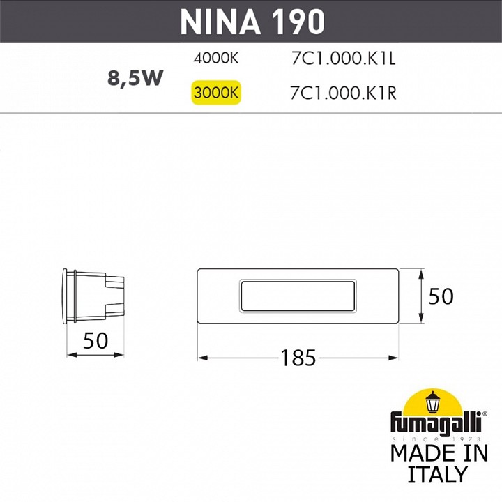 Встраиваемый светильник fumagalli nina 7c1.000.000.byk1l