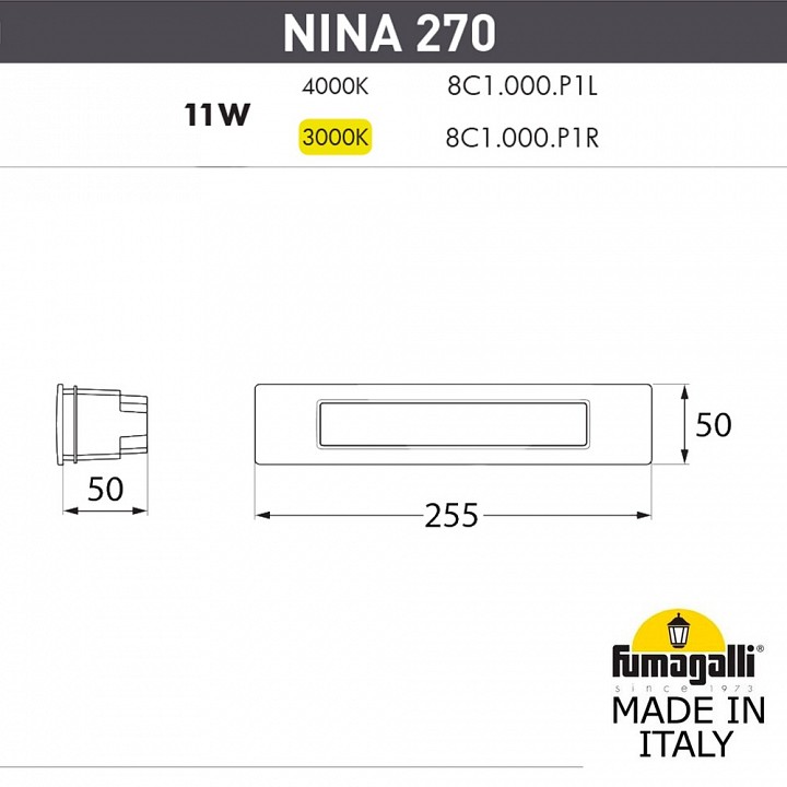 Встраиваемый светильник fumagalli nina 8c1.000.000.byp1l