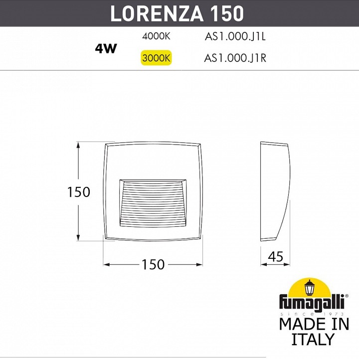 Накладной светильник fumagalli lorenza as1.000.000.axj1l