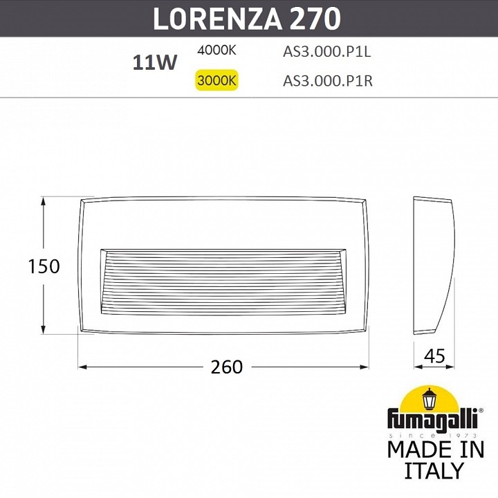 Накладной светильник fumagalli lorenza as3.000.000.axp1l