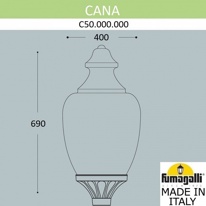 Плафон полимерный fumagalli cana c50.000.000.aye27