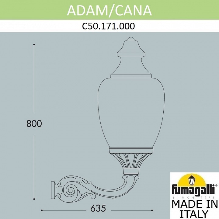Светильник на штанге fumagalli cana c50.171.000.aye27