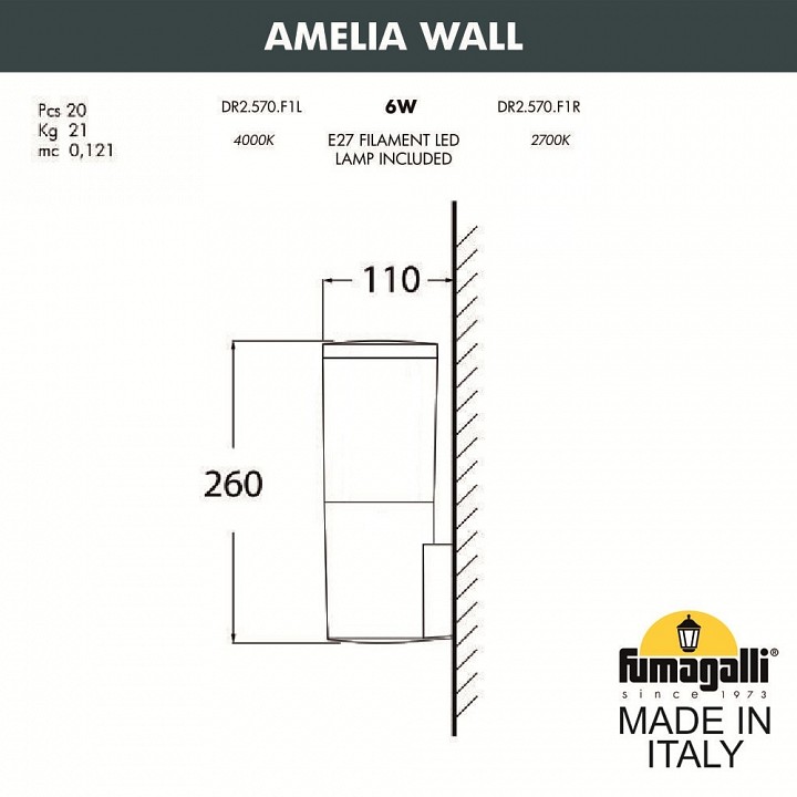 Светильник на штанге fumagalli amelia dr2.570.000.ayf1r
