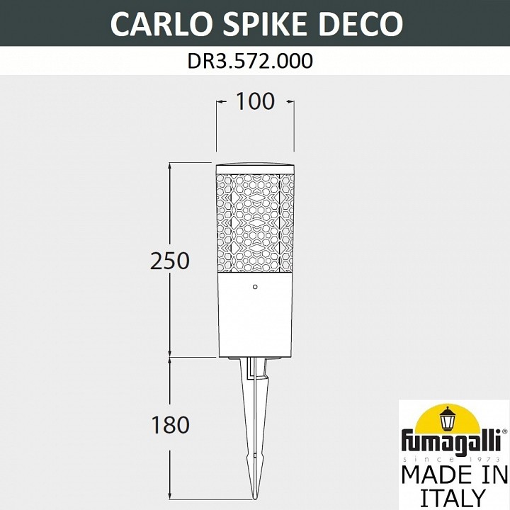 Наземный низкий светильник fumagalli carlo deco dr3.572.000.axu1l