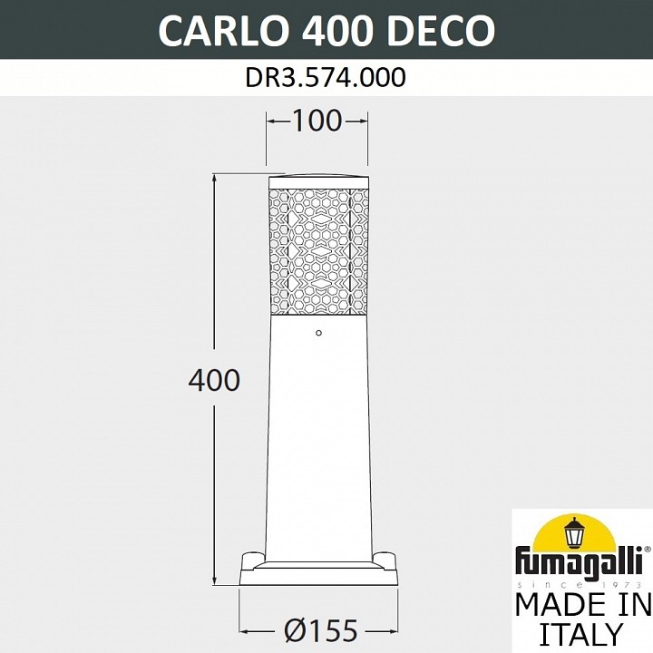 Наземный низкий светильник fumagalli carlo deco dr3.574.000.axu1l