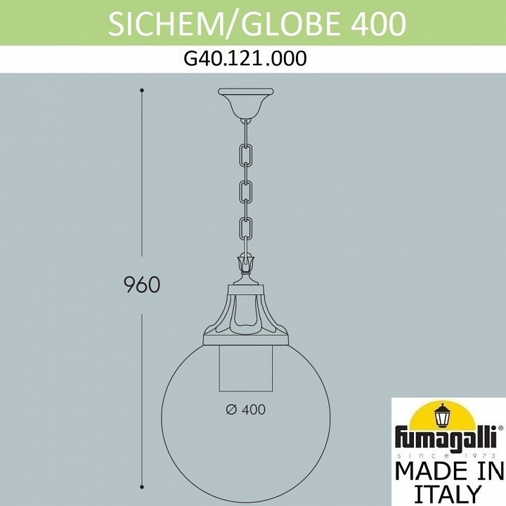 Подвесной светильник fumagalli globe 400 g40.121.000.aye27