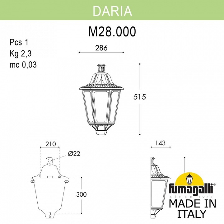 Накладной светильник fumagalli daria m28.000.000.wye27