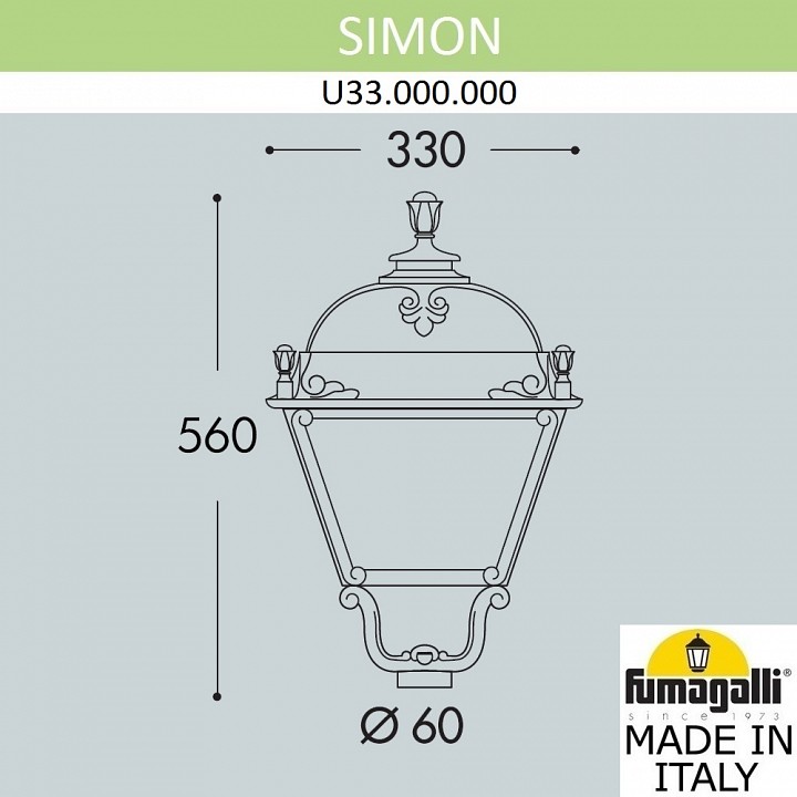 Плафон полимерный fumagalli simon u33.000.000.axh27