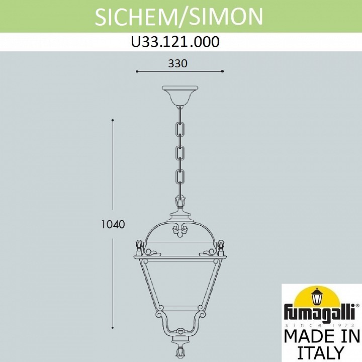 Подвесной светильник fumagalli simon u33.121.000.ayh27