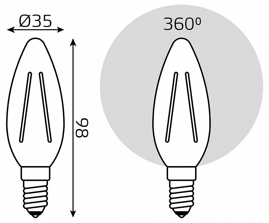 Набор ламп светодиодных gauss basic filament e14 5.5вт 4100k 1031126t