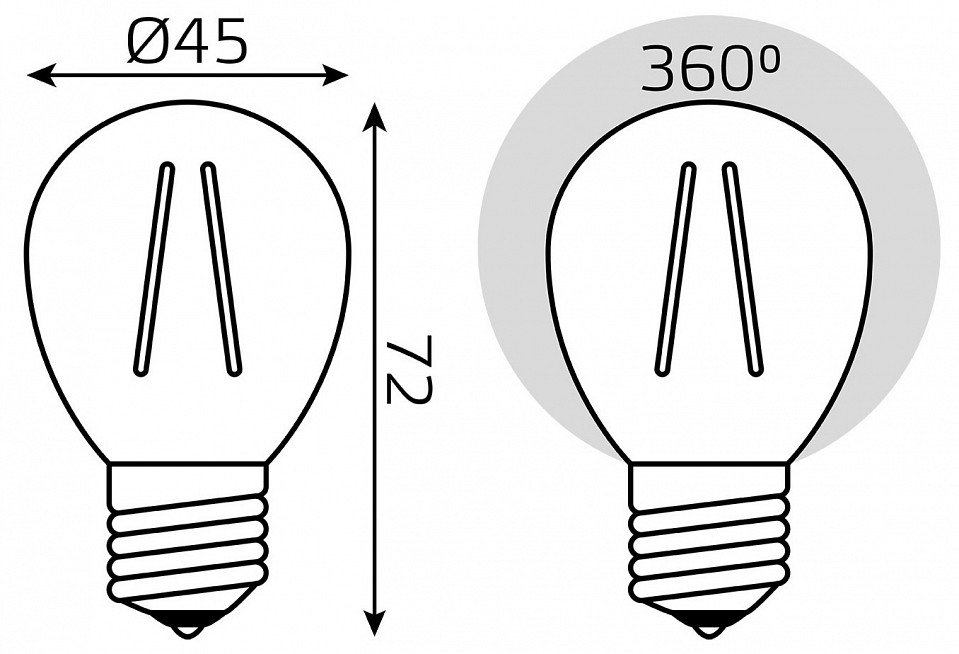 Набор ламп светодиодных gauss filament e27 7вт 4100k 105902207t