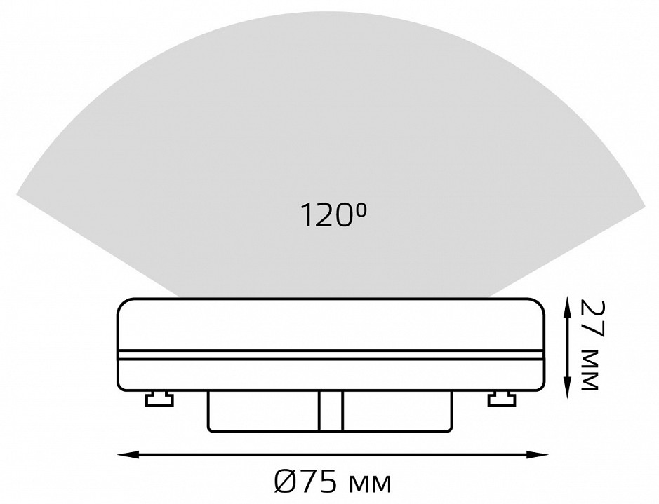 Лампа светодиодная gauss 1084 gx53 8вт 3000k 108408108-d