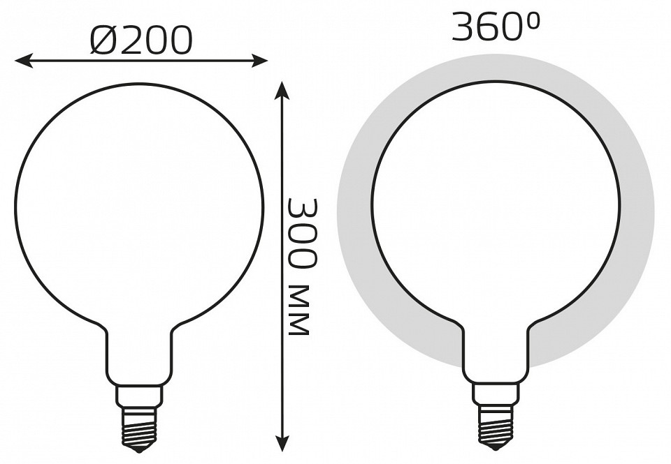 Лампа светодиодная gauss filament e27 14вт 4100k 153202214-d
