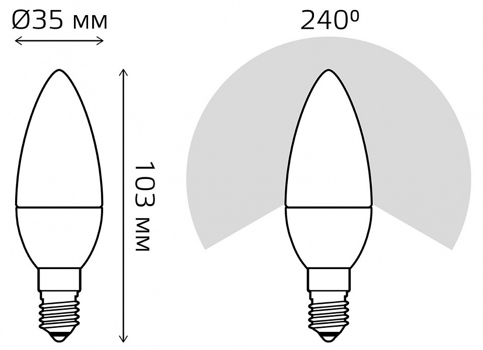 Лампа светодиодная gauss led elementary candle e14 10вт 3000k 33110