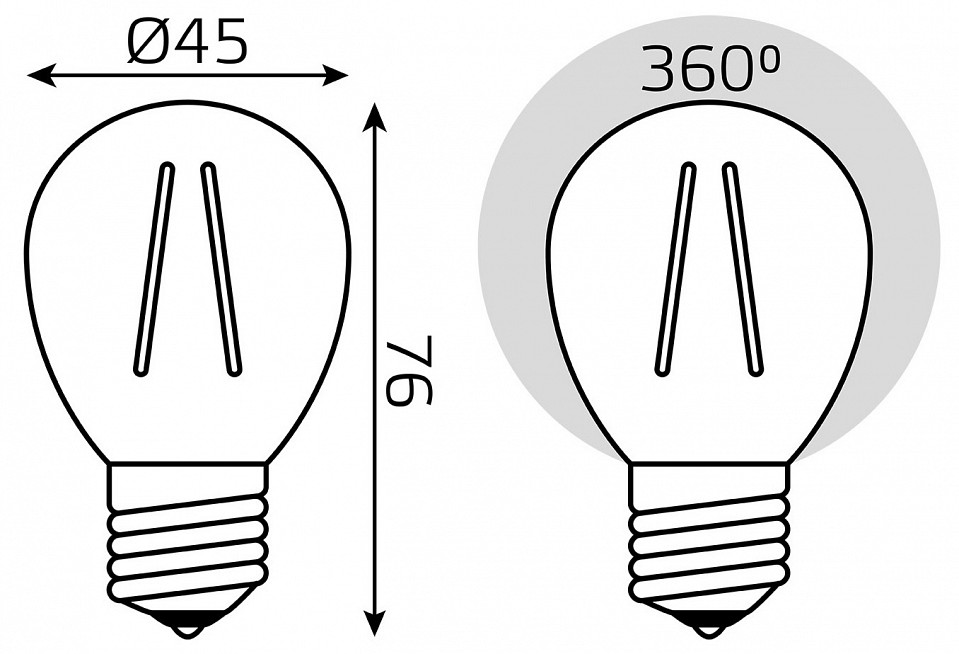 Лампа светодиодная gauss filament elementary e27 10вт 2700k 52210