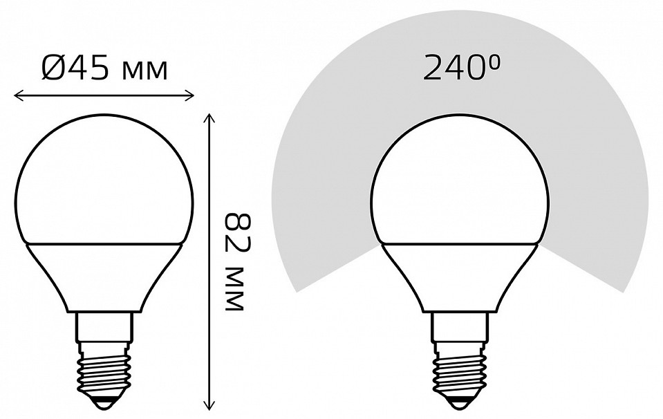 Лампа светодиодная gauss led elementary globe e14 10вт 3000k 53110