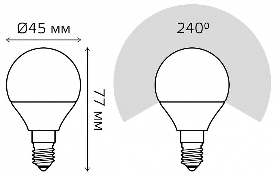 Лампа светодиодная gauss led elementary globe e14 8вт 3000k 53118