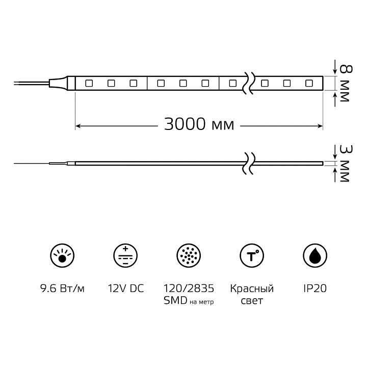 Лента светодиодная gauss basic bt066