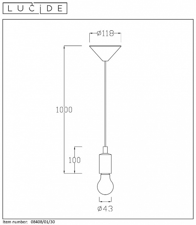 Подвесной светильник lucide fix 08408/01/30