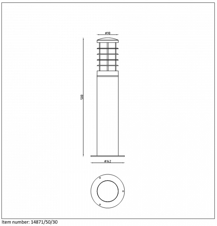 Наземный низкий светильник lucide solid 14871/50/30