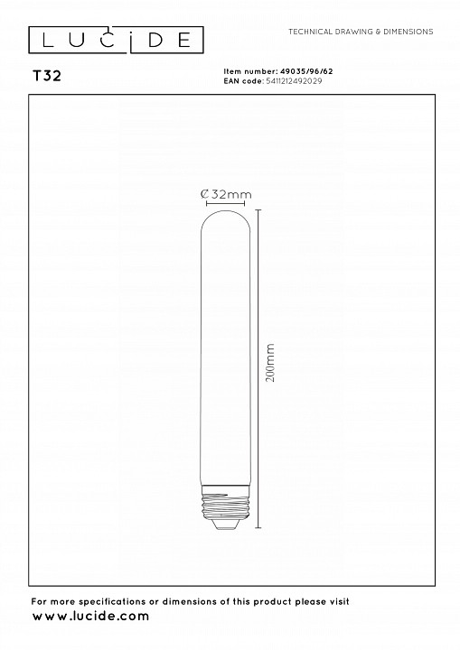 Лампа светодиодная lucide 49035/96/62