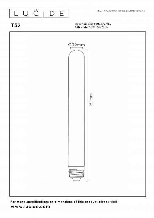 Лампа светодиодная lucide 49035/97/62
