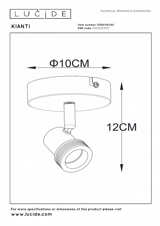 Спот lucide kianti 53901/01/41