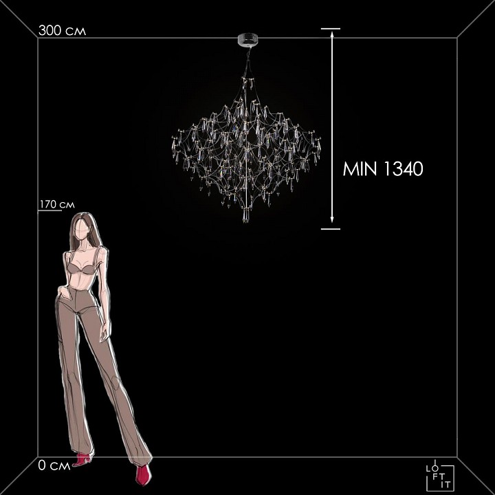 Подвесная люстра loft it mira 10259/1000 silver asfour
