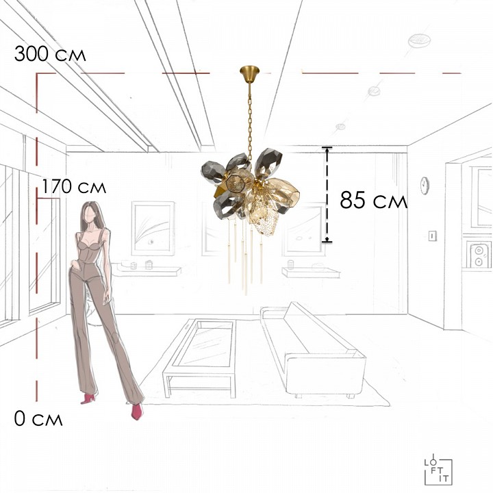 Подвесная люстра loft it britannica 10401/800s