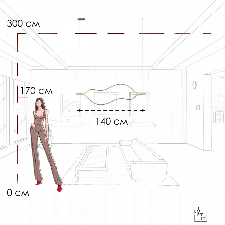 Подвесной светильник loft it tape light 10403/1400 ab