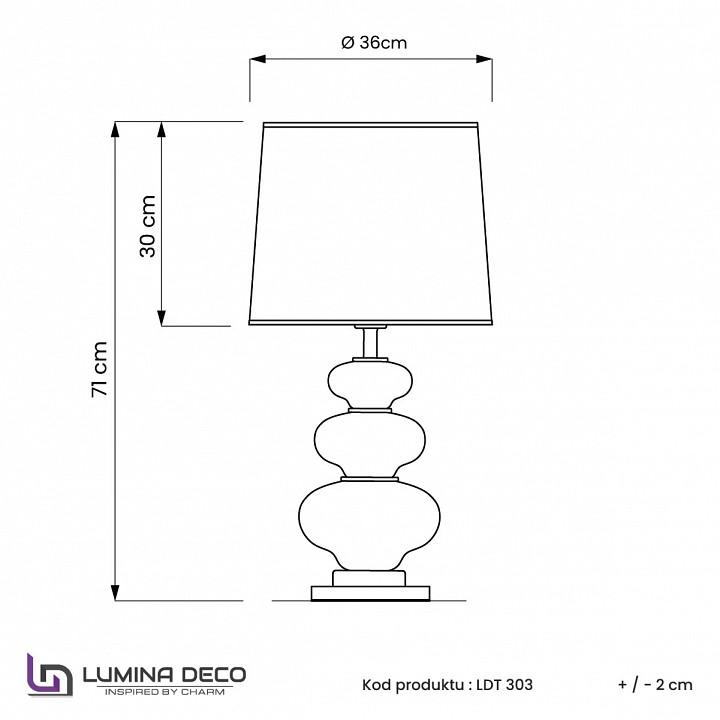 Настольная лампа декоративная lumina deco briston ldt 303 pr+wt