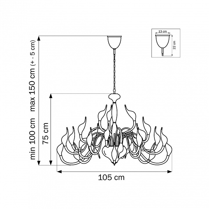 Подвесная люстра lightstar cigno collo 751244