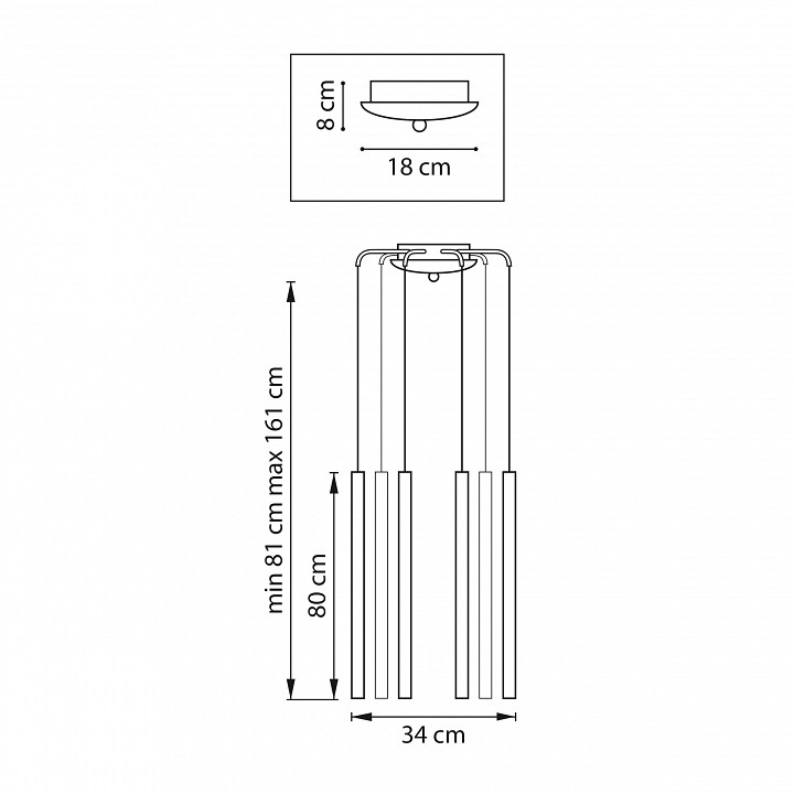 Подвесная люстра lightstar tubo l8t747437