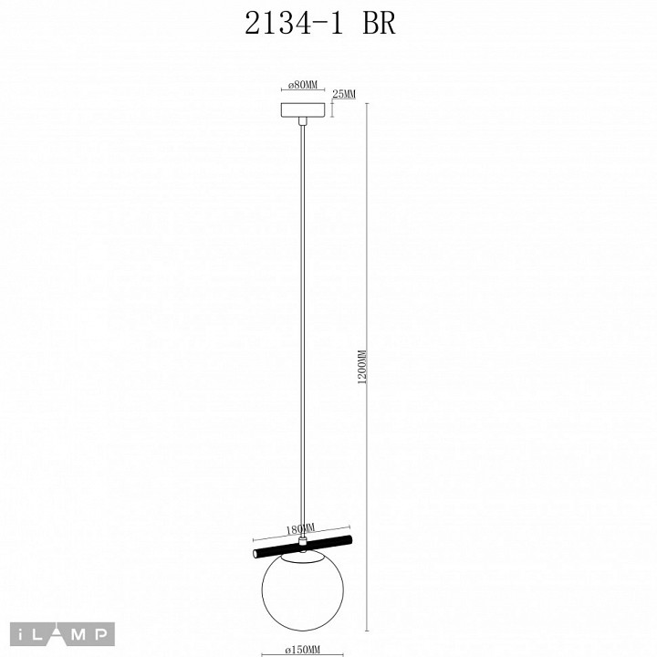 Подвесной светильник ilamp golden 2134-1 br