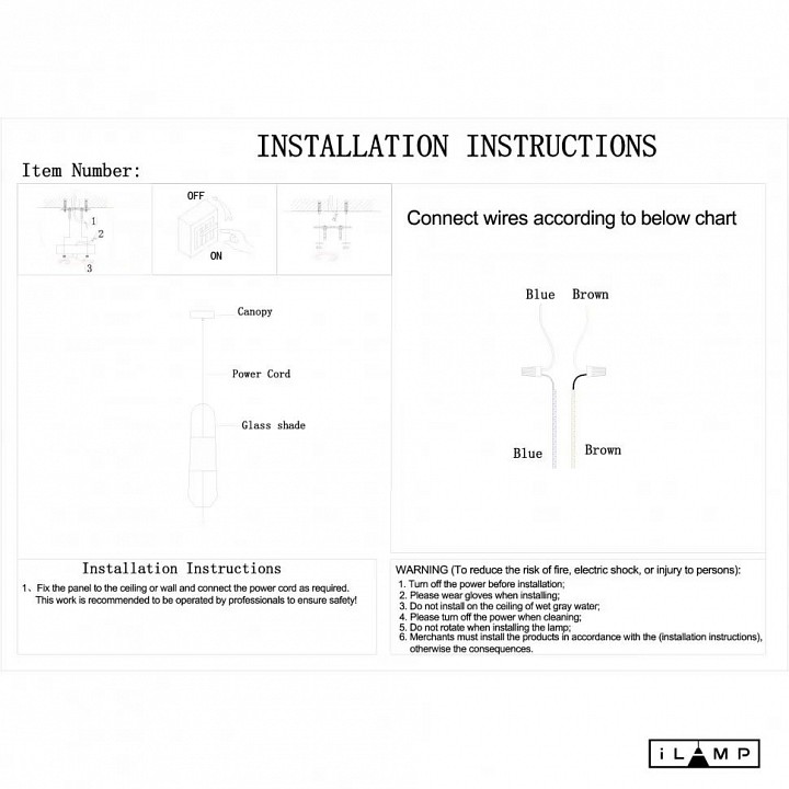 Подвесной светильник ilamp drop 8121p wh