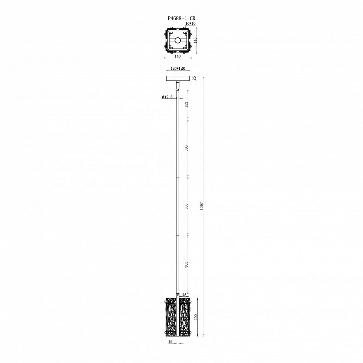 Светильник на штанге ilamp panorama p4688-1 cr