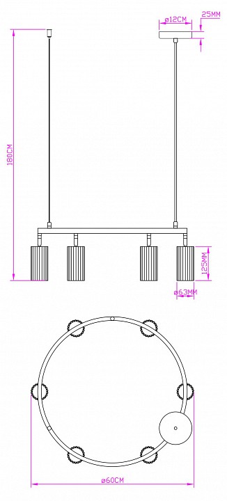 Подвесная люстра moderli cora v11602-6p