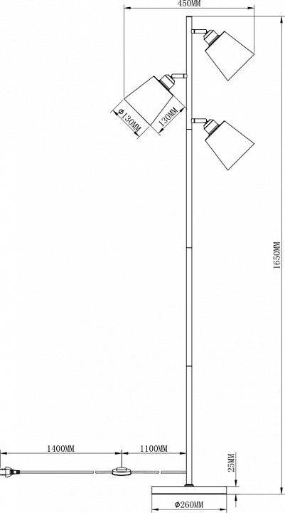 Торшер moderli floor v3051-3f