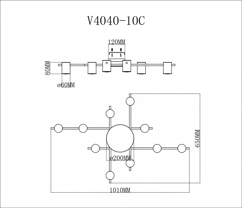 Потолочная люстра moderli nino v4040-10c