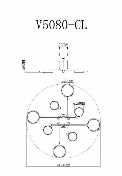 Люстра на штанге moderli arista v5080-cl