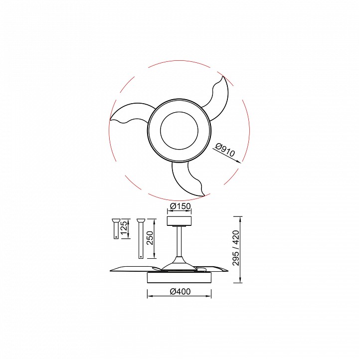 Светильник с вентилятором mantra niseko fan 9013