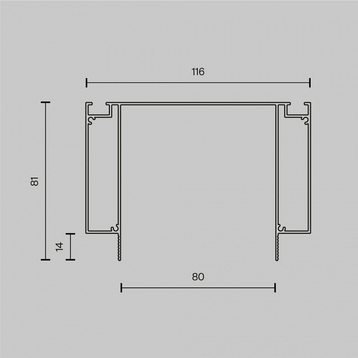 Профиль встраиваемый maytoni alm013ec alm-11681-pl-b-2m