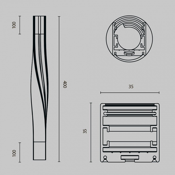 Профиль накладной maytoni led strip alm-3535r-b-tl-90°-0.4m